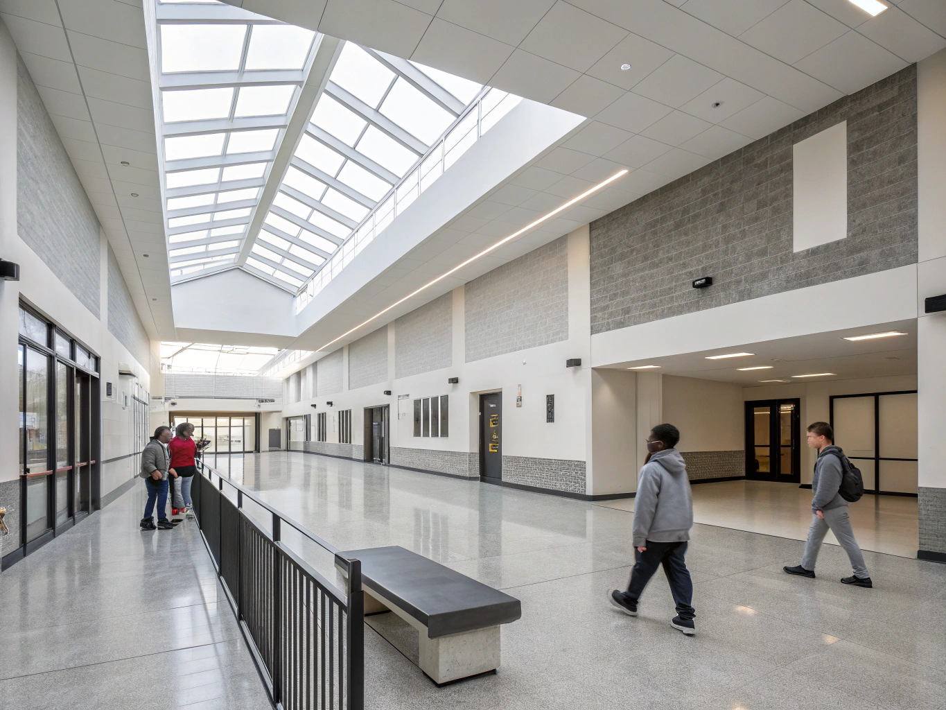 Modern school atrium representing educational growth